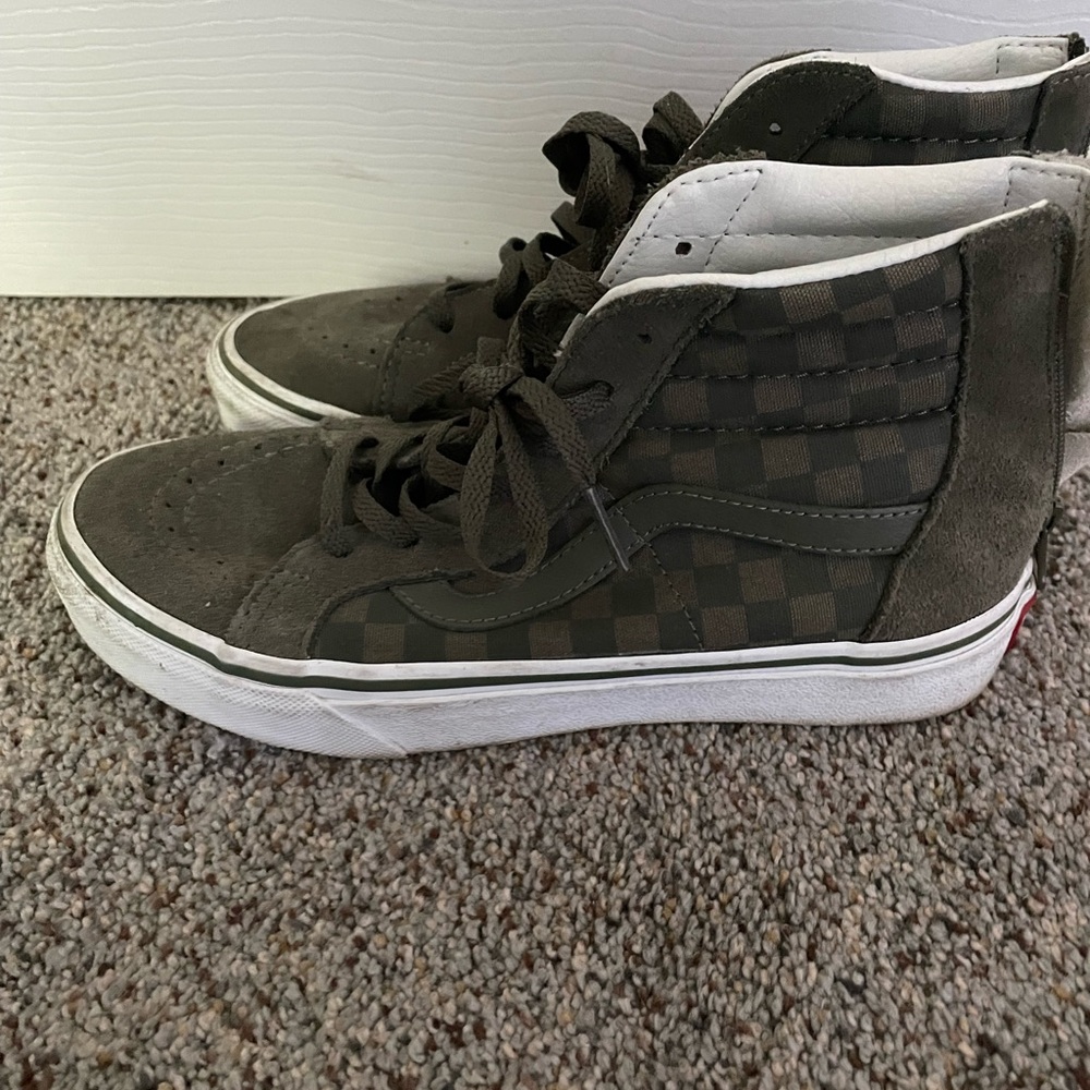 Vans Army Green Checkered High-Tops